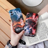 cool anime japan attack on titan case for iphone 12 11 pro xs max 7 8 plus se2 x xr cute cartoon soft silicone phone cover coque