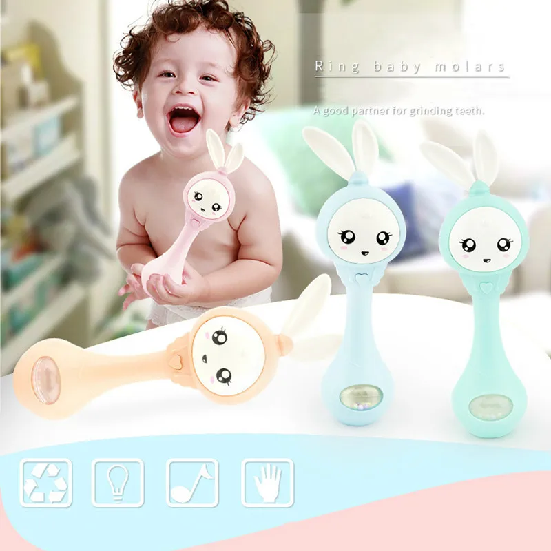 Детская погремушка грызунок музыкальная игрушка для детей на возраст от 0 до 12