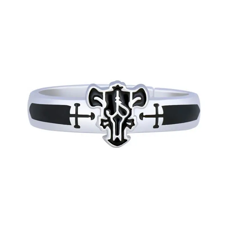 Black Clover Asta Cosplay Finger Ring Fashion Jewelry S925 Silver Rings Halloween Costume Accessories Props | Тематическая одежда
