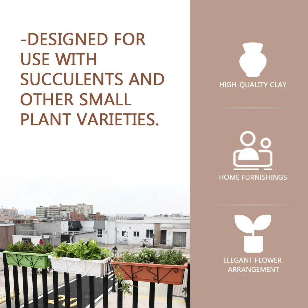 

1Pc Iron Balcony Hanging Flowerpot Rack Sqaure Railing Fence Planter Holder