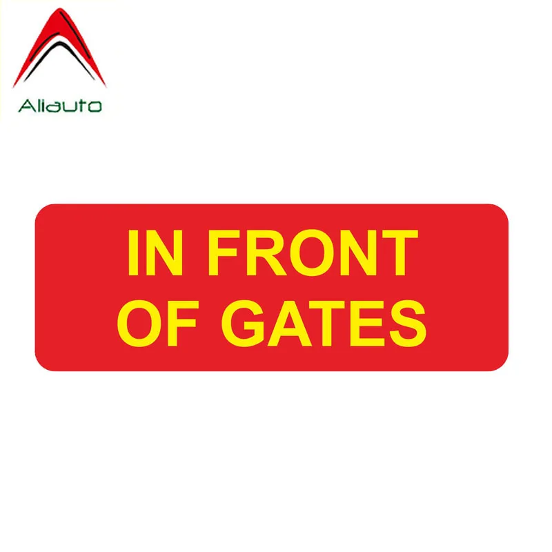 

Забавная Автомобильная наклейка Aliauto, креативное предупреждение перед воротами, аксессуары, ПВХ наклейка для Mercedes Honda Volkswagen,17 см * 11 см