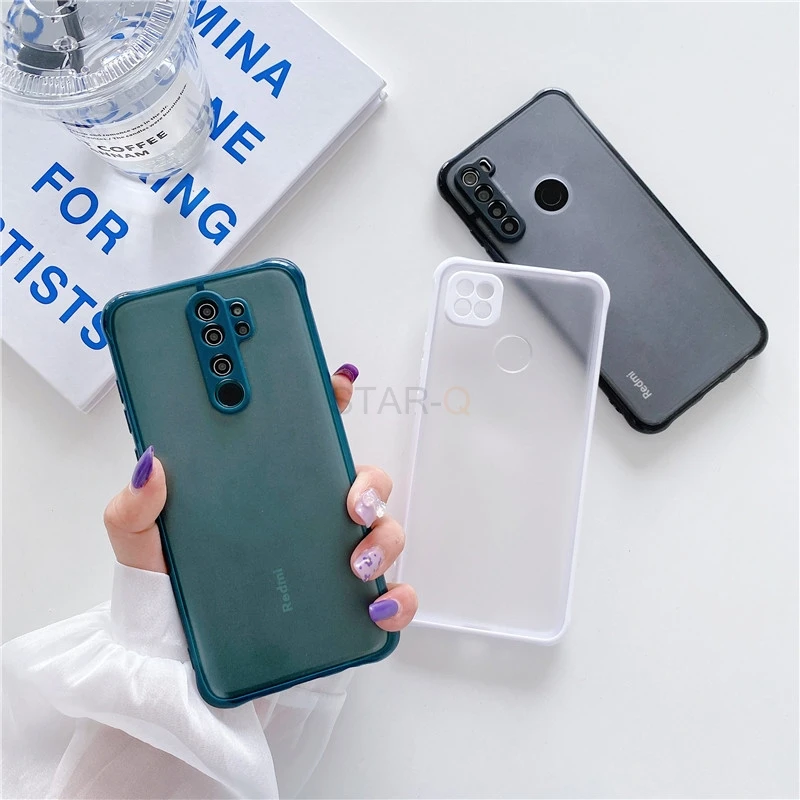 airbag shockproof matte phone case on for xiaomi redmi note 8 pro note8 2021 translucent silicone plastic hard back cover funda free global shipping