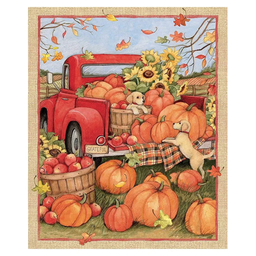 

Fun 36x44 Panel Snowman Gifts Snow Polyester Fabric Pumpkin Car Pattern Gift 91