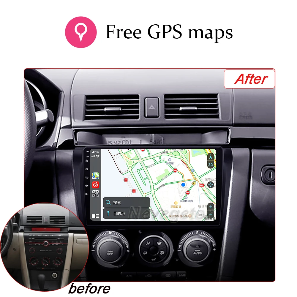 Автомобильный мультимедийный плеер 2 din четырехъядерный для Mazda 3 2004-2013 Maxx Axela Android