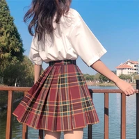 high waist women summer skirts 2022 harajuku korean style plaid pleated skirts for girl dance cosplay mini skirt ladies