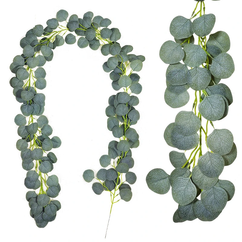 

LuanQI 1Pc Artificia Green Eucalyptus Leaves Garland Artificial Plants Rattan Fake Plant Silk Leaf Vines For Wedding Party Decor