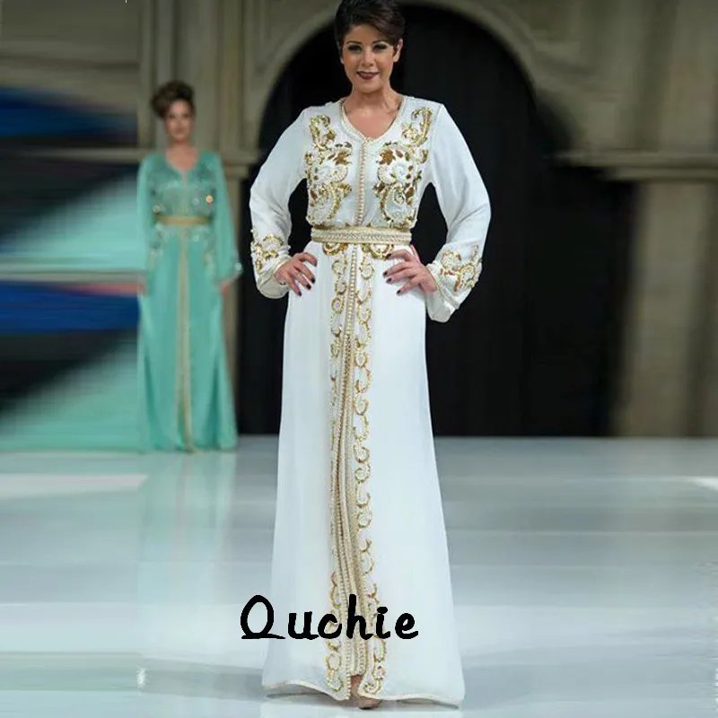 

White Moroccan Kaftan Mother of the Bride Dresses Appliques Vintage Evening Party Vestido de Renda Groom Mother Suits
