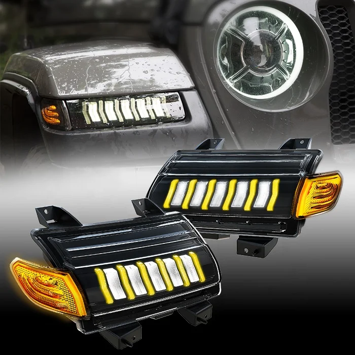 

JL Switchback led Turn signal daytime running light for 2018 2019 2020 Jeep Wrangler JL Rubicon Sahara & Gladiator JT Overland