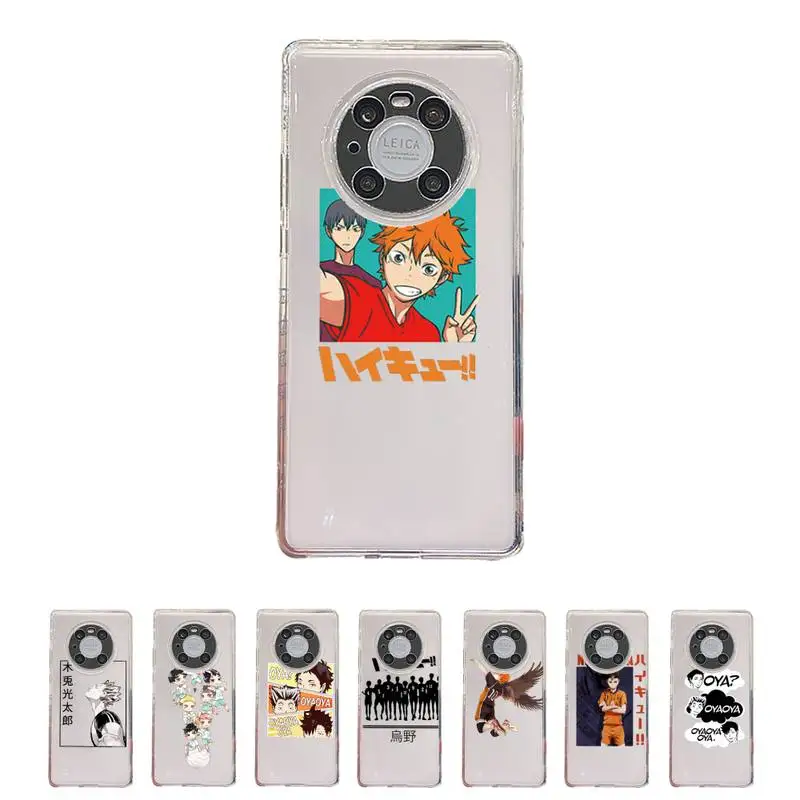 

Haikyuu volleyball boy Phone Case Transparent For Huawei honor V 40 30 20 X note 10 pro lite max s Soft TPU Clear Mobile bags