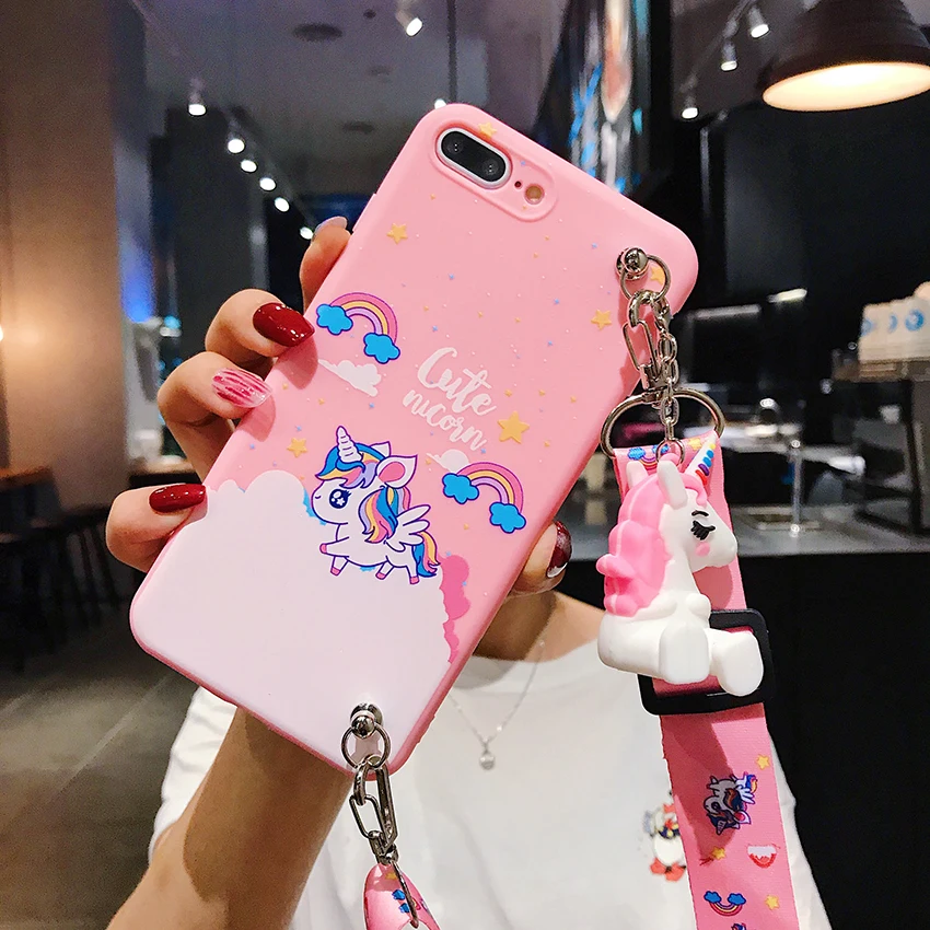 Радуга игрушечный Единорог чехол для OPPO R11 R11S R15 R17 R15X R9 R9S плюс Realme C2 A1K U1 2 Pro X K3 Рено Мягкая Обложка Кронштейн ремешок