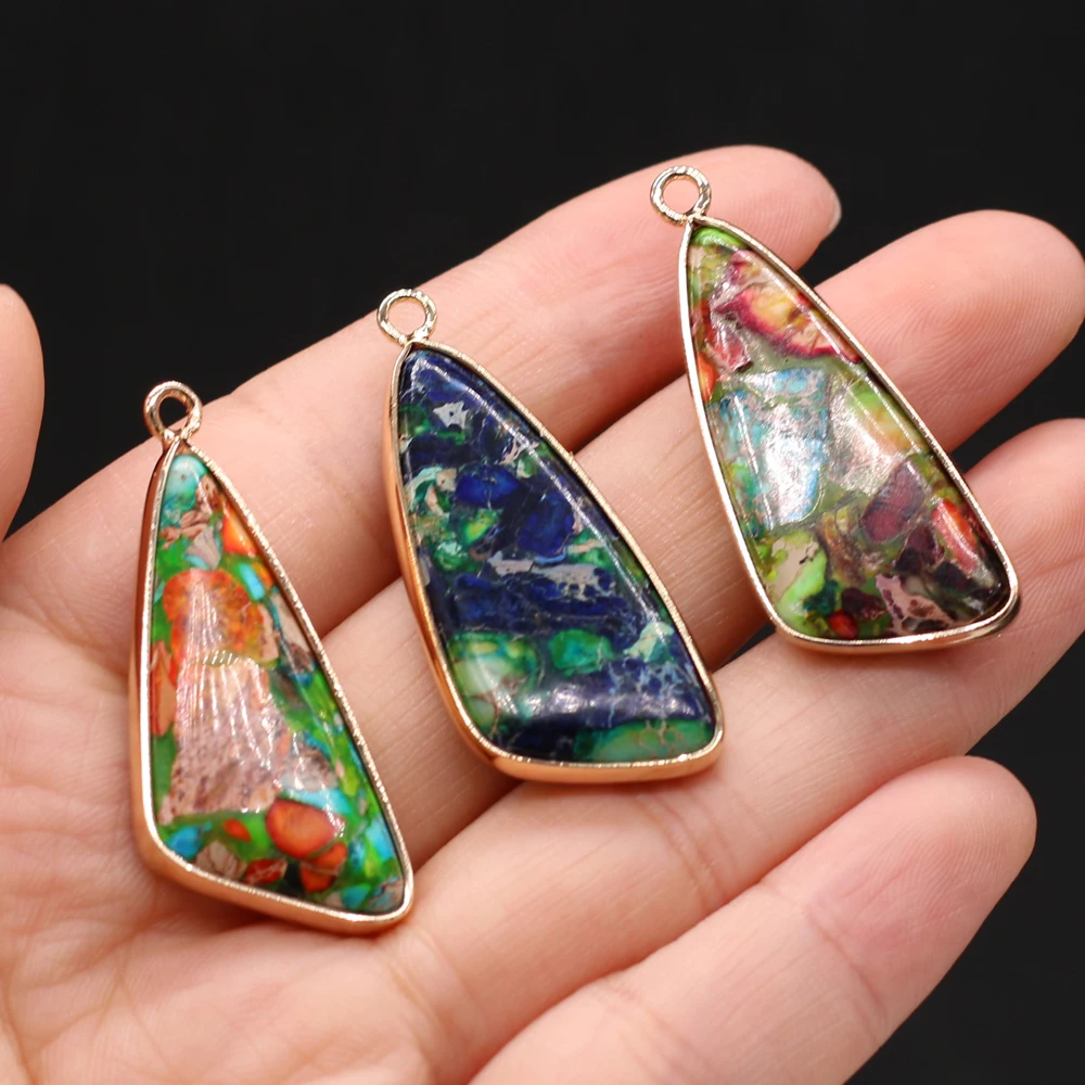 

Vintage Imperial Stone Pendants Reiki Heal Triangle Charms for Fashion Jewelry Making Women Necklace Earrings Gifts