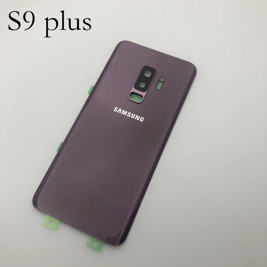 Для samsung Galaxy S9 плюс s9+ G965 SM-G965F G965FD S9 G960 SM-G960F G960FD стеклянная задняя крышка батарейного отсека двери Корпус Замена - Цвет: s9 plus purple