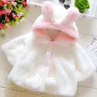 Зимняя одежда для маленьких девочек, новинка 2021, плюшевая теплая куртка для девочек, плотная накидка из искусственного кроличьего меха, тяжелая куртка для младенцев