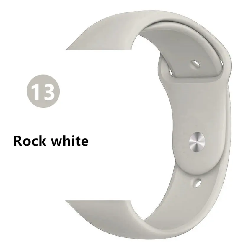 Rock white 13 Спортивный ремешок для apple watch band 44 мм 40 мм correa iwatch band 42 мм 38 мм силиконовый браслет apple watch 5 4 3 2 1 Аксессуары - Цвет ремешка: Rock white 13