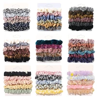 65 pcsset woman scrunchies sets velvet hair ties girls ponytail holders rubber band dot leopard hairband hair accessories gift
