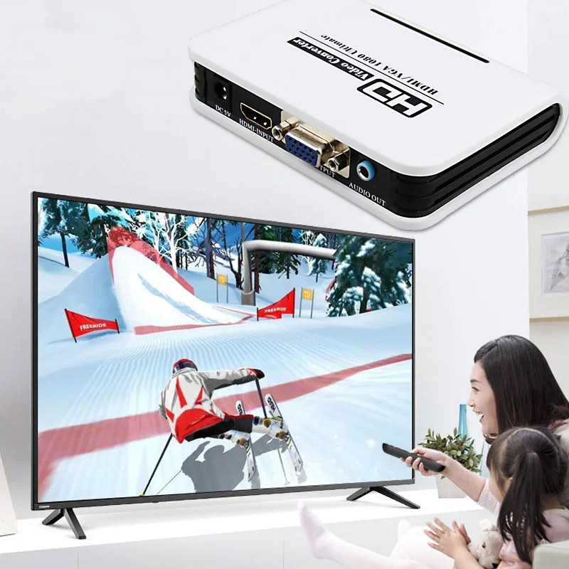Домашний HD 1080P видео оборудование HDMI в VGA конвертер коробка аудио адаптер для Chromecast Miracast Anycast Android Netflix Youtube