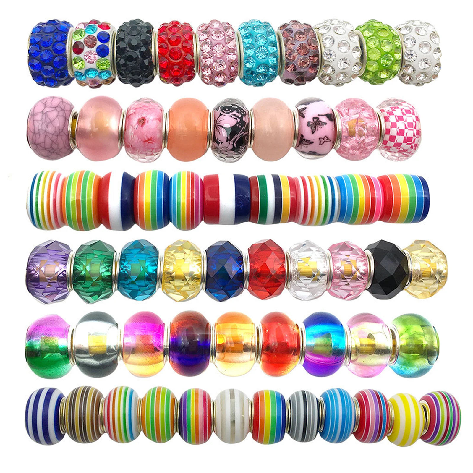 

Pack of 60 Girls Color DIY Beads Gems Kids Craft Round DIY Accessories 5mm