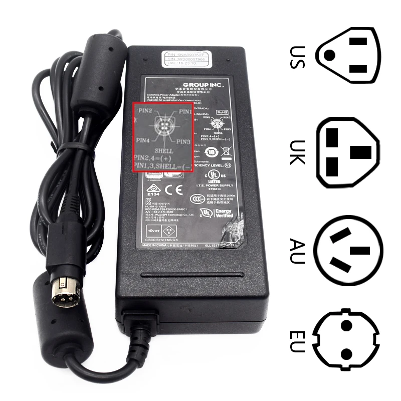 Сетевой блок питания для Linksys LGS116P Desktop Gigabit Ethernet PoE используется адаптер