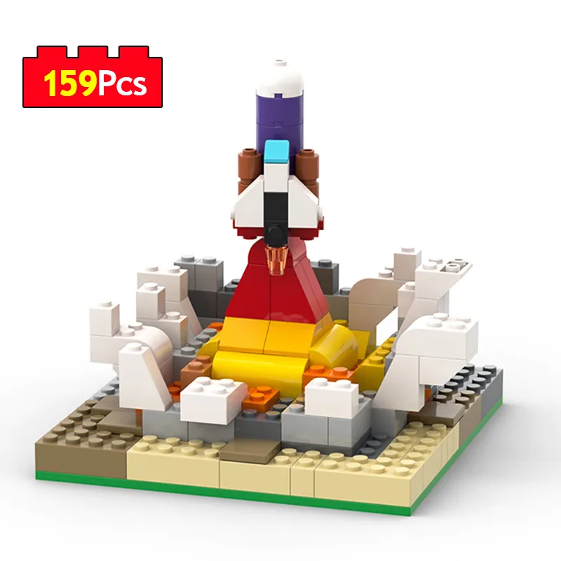 

MOC-35834 Space Shuttle Lift off Scene Building Blocks Rocket Launch Model Bricks DIY Assembly Educational Toys For Kids Gifts