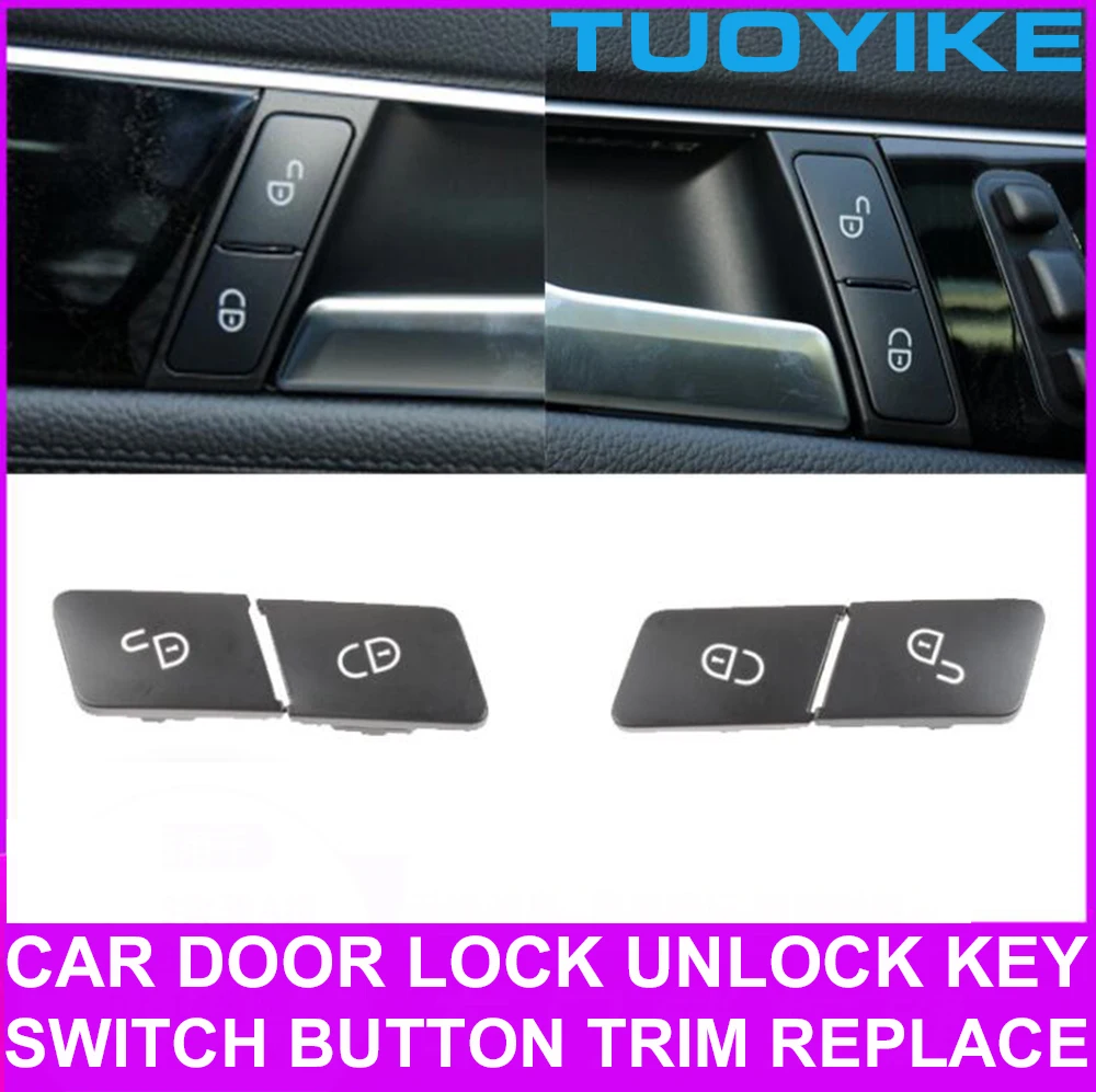 Car Interior Chrome Silver Door Lock Unlock Switch Button For Mercedes-Benz C-Class W204 C180 C200 C230 C260 C300 2007-14 W212 images - 3