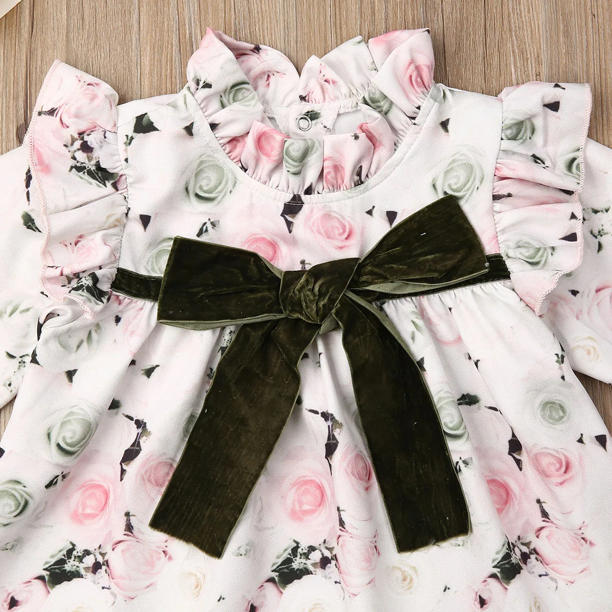 Flower Girl Princess Dress Toddler Kids Baby Ruffles Long Sleeve Print Party Wedding Pageant Floral | Детская одежда и обувь