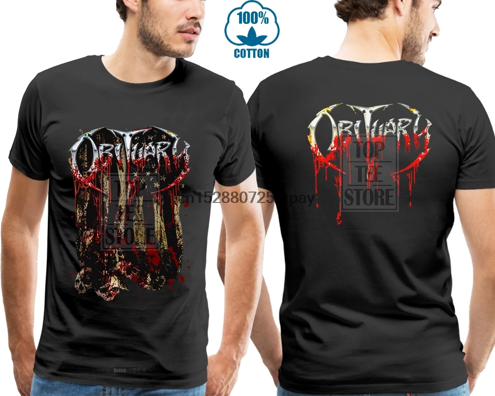 

Custom T Shirts Online Premium Crew Neck Short Sleeve Obituary American Death Metal Band T Shirt Sizess To 3Xl Mens Tee Shirts