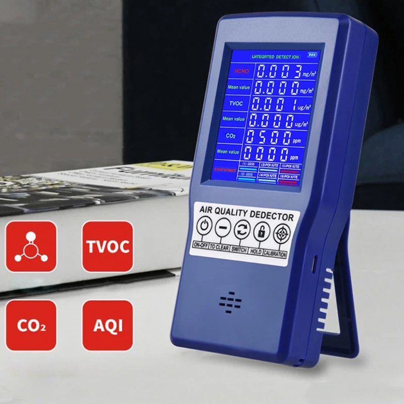 

28GF 1 Pcs Air Quality Monitor Excellent Air Quality Tester for CO2 Formaldehyde TVOC