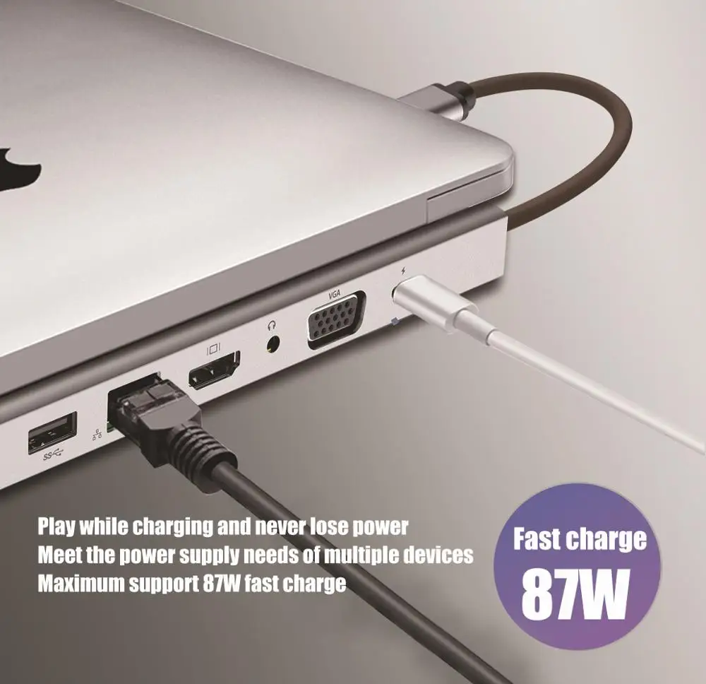 

11 in 1 USB 3.0 Hub Type-C Docking Station PC Laptop Doking Station VGA HDMI SD/TF RJ45 Ethernet PD Adapter Macbook Accessories
