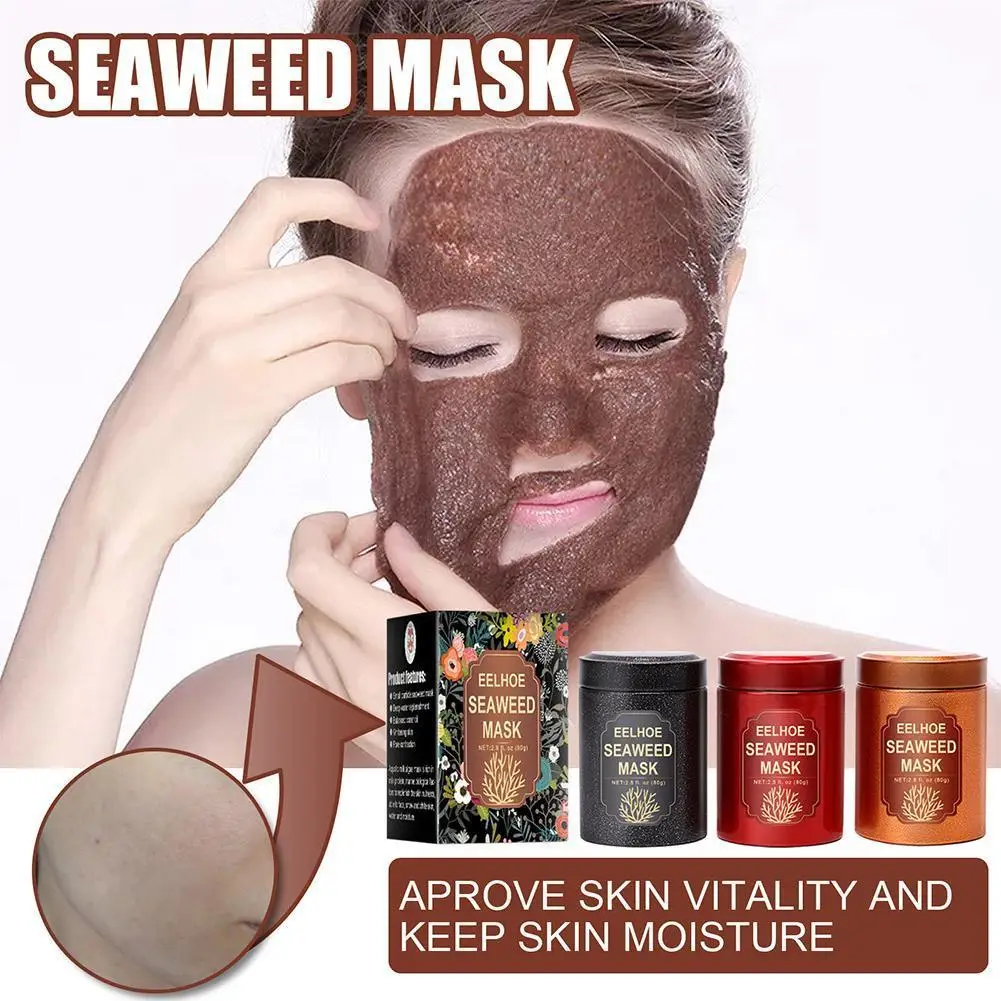 

Natural Seaweed Face Mask Moisturizing Hydrating Shrink Pores Whitening Mask Algae Seed Face Mask Anti Acne Skin Care cosmetics