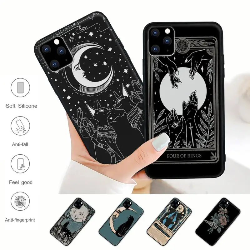 

Witches Moon Tarot Mystery Totem Black Matte Mobile Phone Cover For IPhone 12 11 Pro Max Xs X Xr 7 8 6 6s Plus 5 5s Se 2020 Case