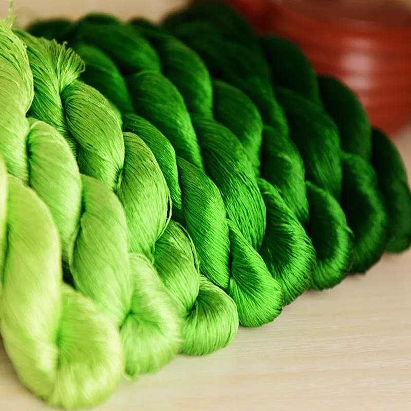 Шелковая нить для вышивки 1 шт. 400 м 100% шелк ручная вышивка крестиком листьями