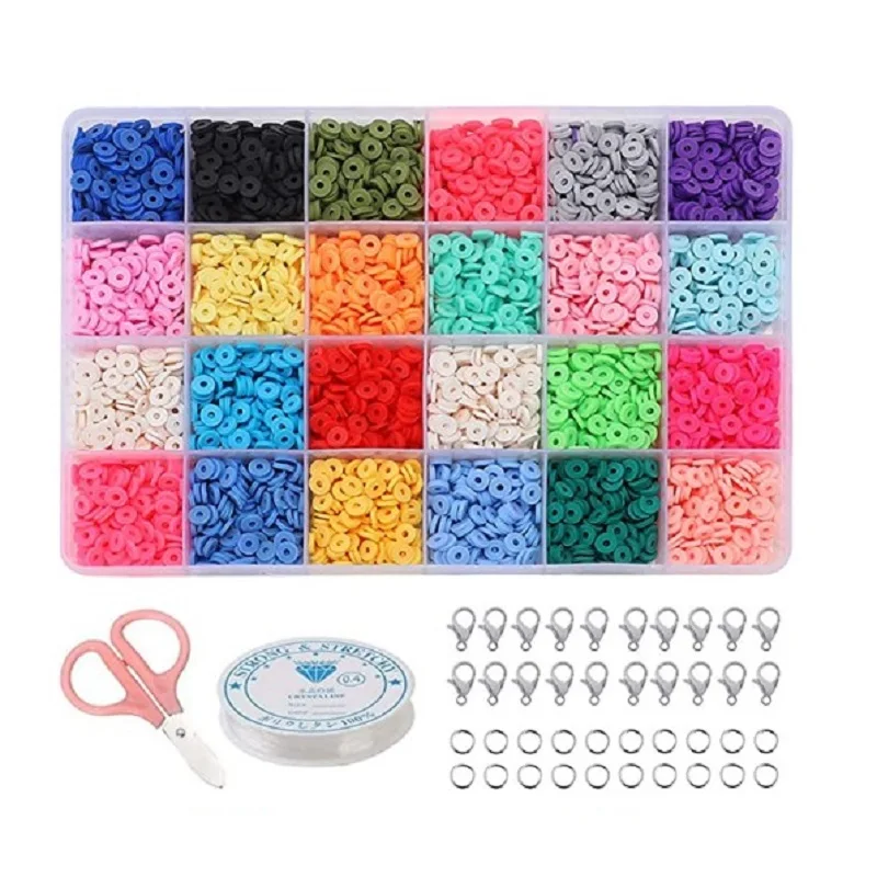 Набор аксессуаров из мягкой керамической коробки с бусинами 6 мм | Украшения и