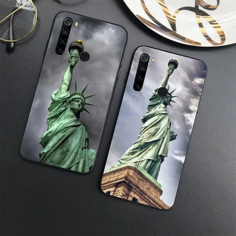 

American Landmarks statue of liberty Phone Case For Xiaomi Redmi note 7 8 9 t max3 s 10 pro lite coque shell cover funda