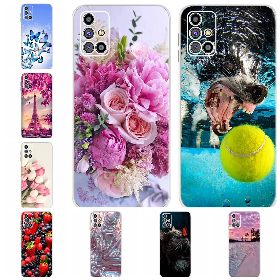 Фото Жидкий силиконовый чехол для Samsung Galaxy M31s SM-M317F ударопрочный чехол-бампер роскошные чехлы из ТПУ для Samsung M31s M 31 S №1