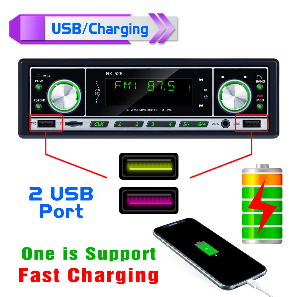 DAB + авторадио 1 Din автомагнитола Громкая связь MP3/SD/MMC dab FM USB ЖК -экран цифровой