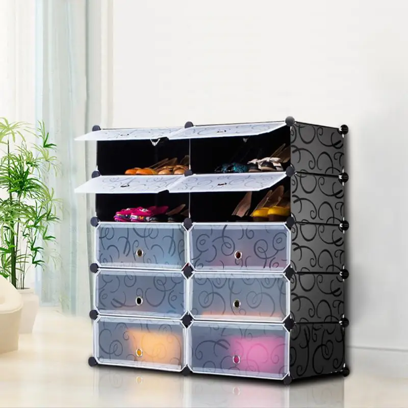 

DIY 5-layer 10-door Shoebox Cube Storage Cabinet Storage Furniture Cloth Storage Bedroom Home Furniture Shoebox Closet HWC