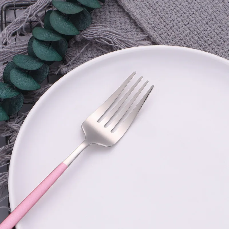 Western Cutlery Set 30 Piece Tableware Stainless Steel Dinnerware Black Spoon Fork Knife Dinner Complete Home Flatware | Дом и сад