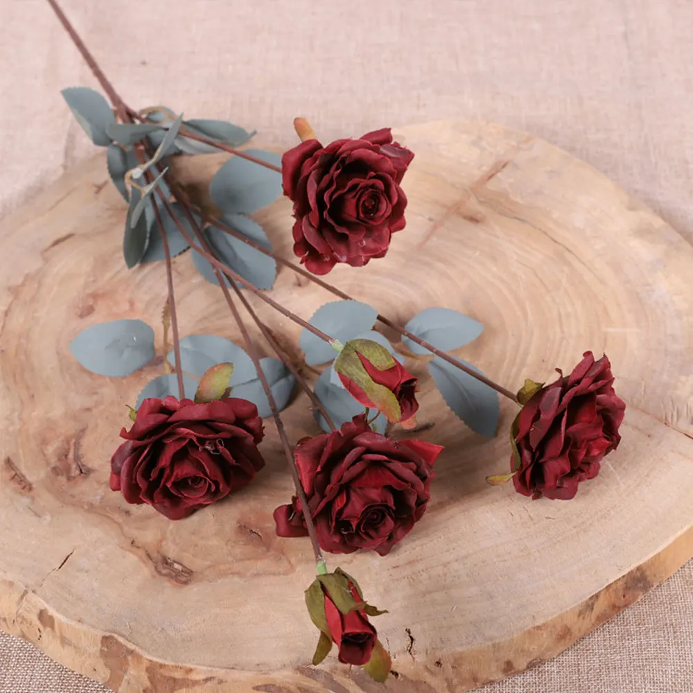 

Simulation Rose Flower Wedding Decoration Home DIY Bouquet Accessories Valentine's Day Anniversary Rose Plastic Fake Flower