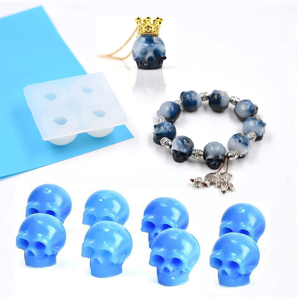 

Bracelet And Skull Silicone Mold Beads Uv Resin Diy Clay Epoxy Resin Jewelry Pendant Mold Decoration