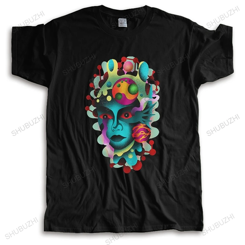 

Забавная модная футболка с фантастической планетой, Мужская футболка с короткими рукавами и графическим принтом инопланетянина, свободная...