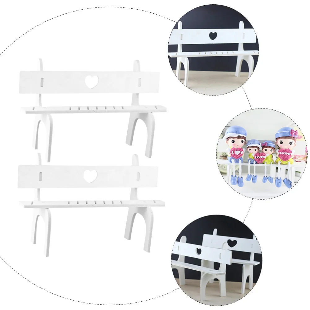 

2 Sets Long Leg Doll Stools Sitting Doll Chairs DIY Assembly Doll Racks