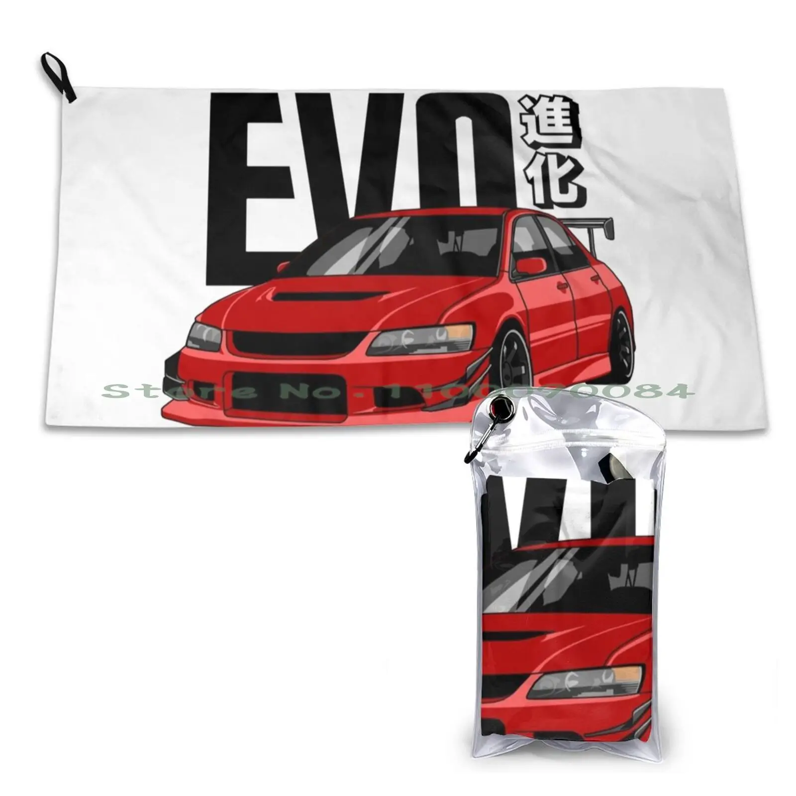 Красное быстросохнущее полотенце Lancer Evo 7 8 9 портативное для спортзала ванны