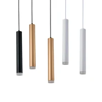 nordic long tube dimmable pendant lamp hanging kitchen white black golden length adjustable home dining room lighting