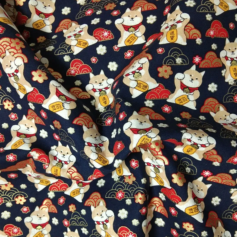 Ткань хлопковая с золотым тиснением 50x140 см в стиле пэчворк | Дом и сад