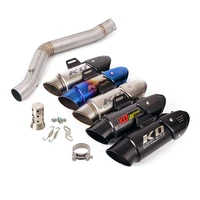 slip on motorcycle exhaust middle link pipe and 51mm muffler delete catalyst exhaust system for benelli leoncino 500