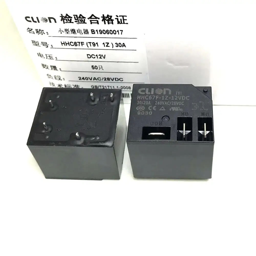 5 шт. clion реле HHC67F-1Z-12VDC T91 12VDC 5PIN абсолютно новое и оригинальное реле