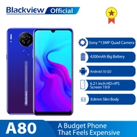 blackview a80 android 10 0 go quad rear 13mp camera mobile phone 6 21 waterdrop screen 2gb16gb cellphone 4200mah 4g smartphone