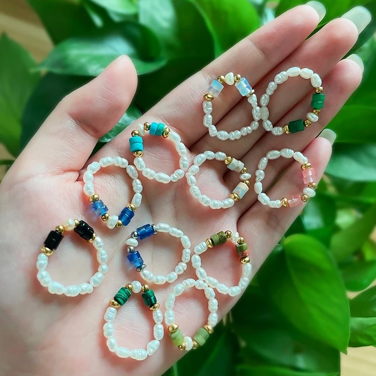 Кольцо женское из натурального камня нержавеющей стали|Кольца| |