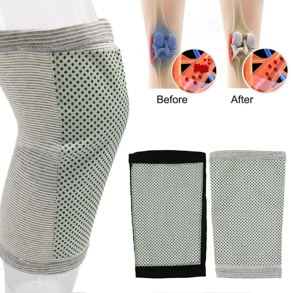 

1 Pair Non-slip Knee Pads Winter Joint Keep Warm Self-heating Elastic Knit Knee Support Basketball Kneelet Heating Sports Safety