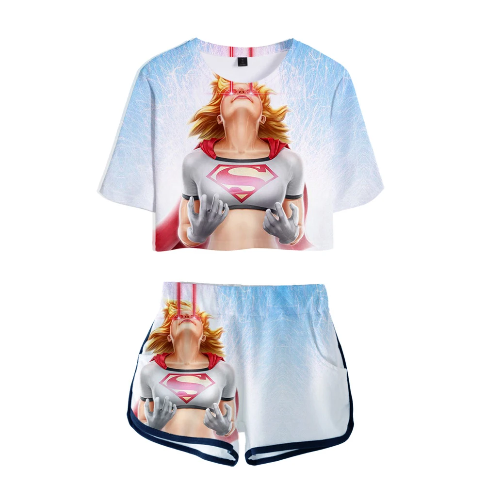 Женская футболка Супермена кары Дэнверс 3D Гламурная Сексуальная Спортивная